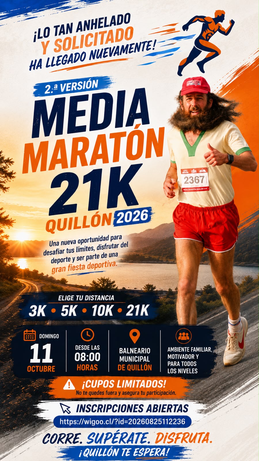 Media Maratón 21K Quillón Ñuble 2026